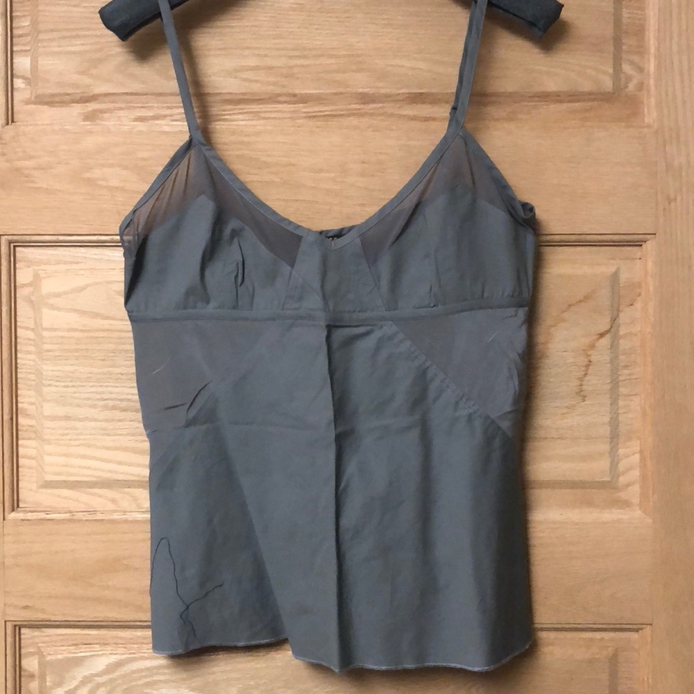 Reiss Gray Top in cotton with silk & mesh insets.